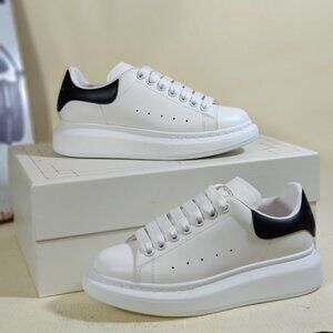 Alexander McQueen Black and White Leather Sneakers